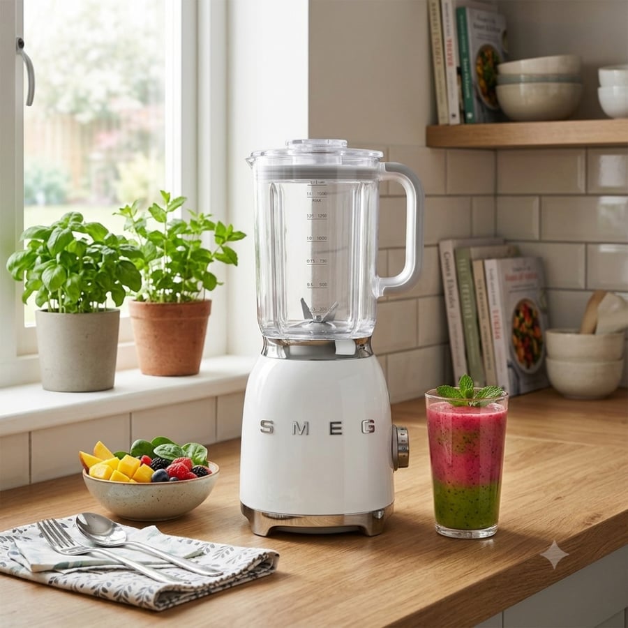 خلاط SMEG ريترو أبيض 800 واط - تصميم عصري فاخر - اندوهوم