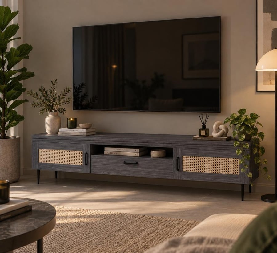 طاولة تلفزيون خشب بتصميم عصري مقاس 160x35x46 سم