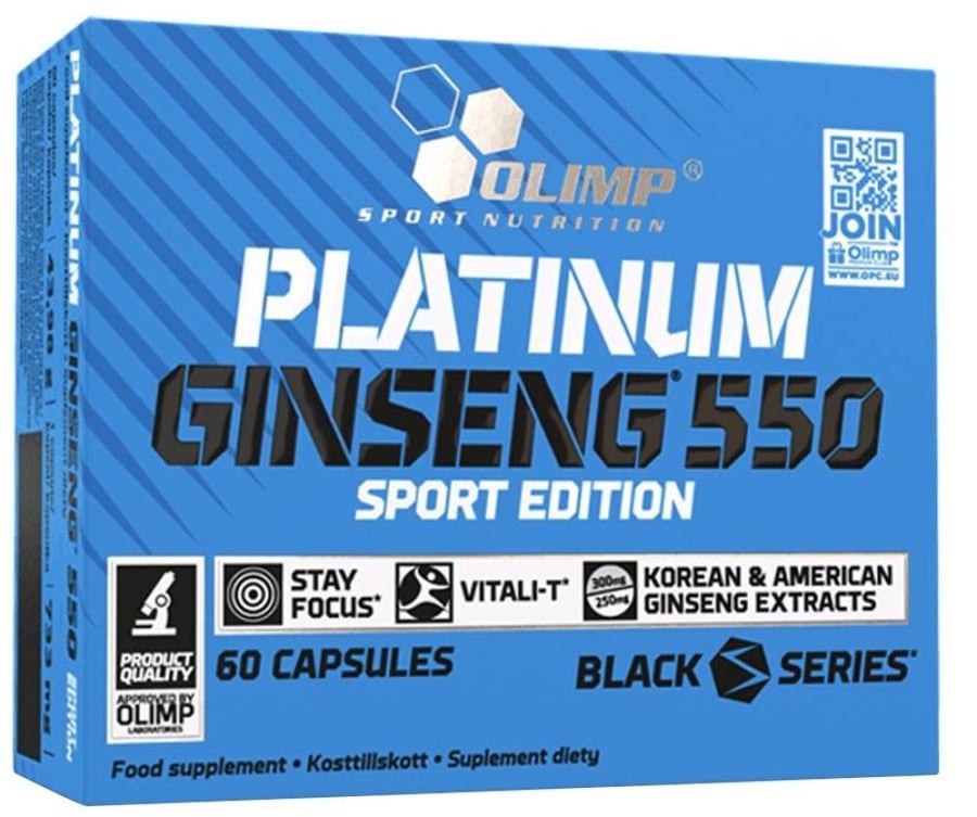 أوليمب سبورت نيوترشن بلاتينيوم الجنسنغ, 60 كبسولة, 550 ملجم