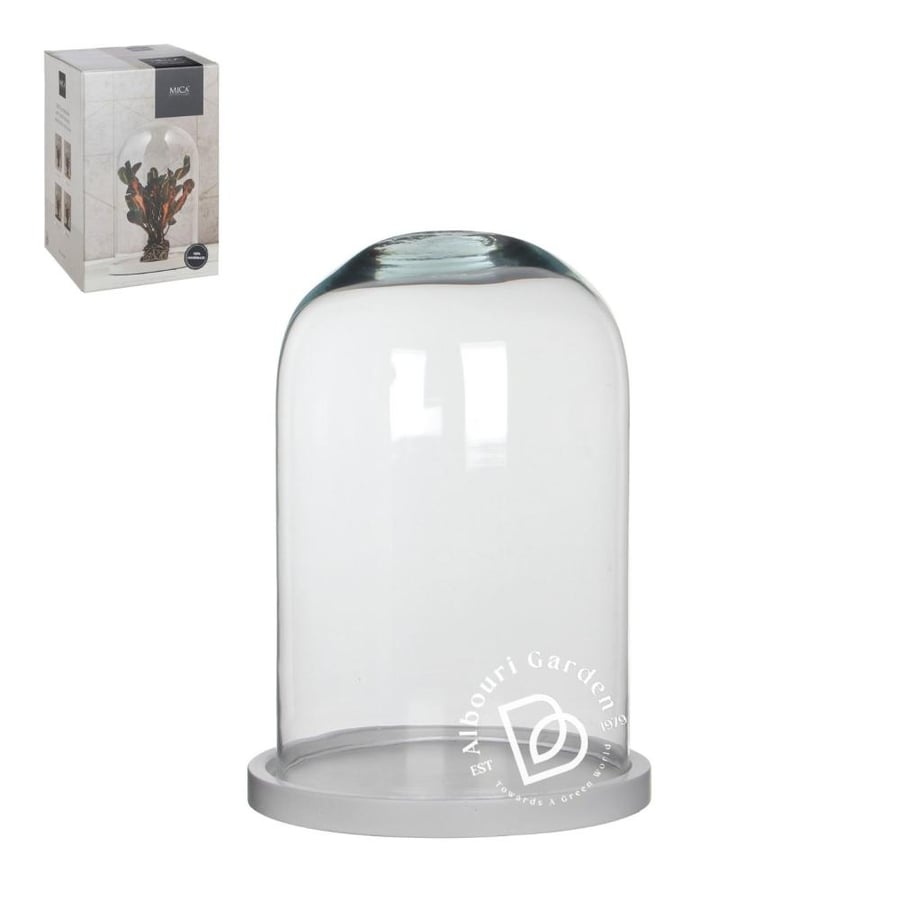 مزهرية هيلا زجاجية بغطاء مع قاعدة