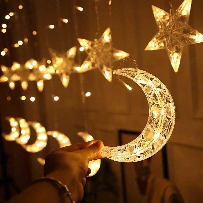 غوودرن زينة رمضان بطول 3 متر 20 مصباح LED على شكل نجمة وقمر