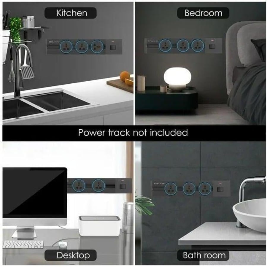 فيش تراك سوكت 13 امبير  رمادي مستدير  ثلاثي عادي  TRACK SOCKET ROUND G