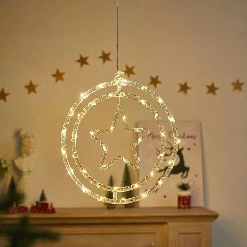 ديكور رمضان حلقتين ونجمة زينة رمضان زينة عيد ميلاد