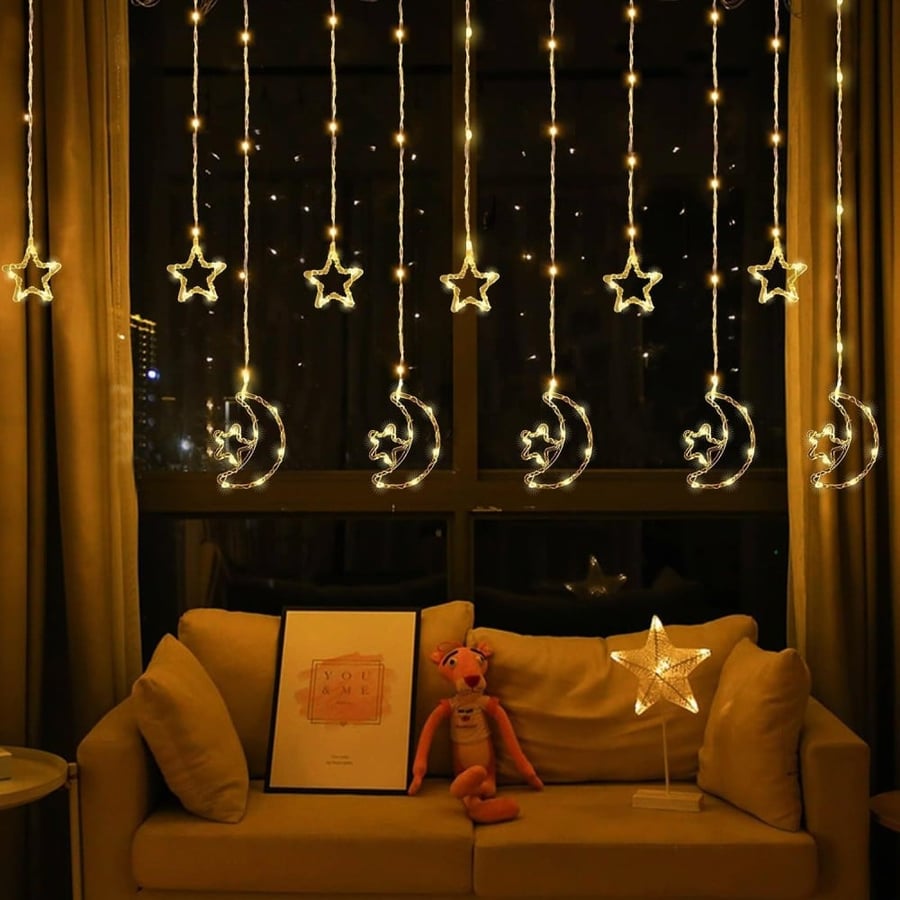 غوودرن زينة رمضان بطول 3 متر 20 مصباح LED على شكل نجمة وفانوس