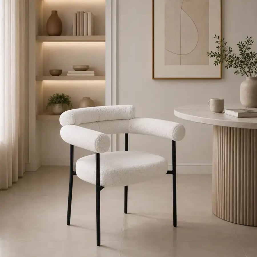 كرسي بوكليه مفرد VC-108 OFF-WHITE 75*65*44