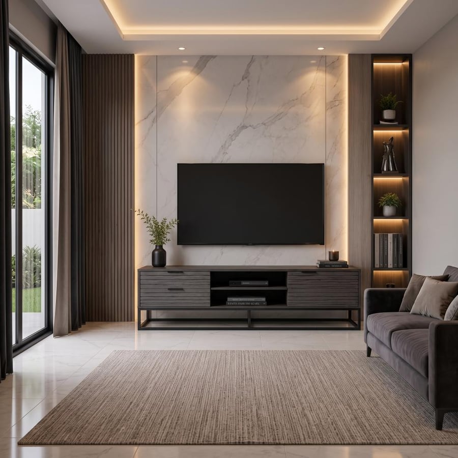 طاولة تلفزيون رمادي مودرن - OC-2503 Gray 180cm