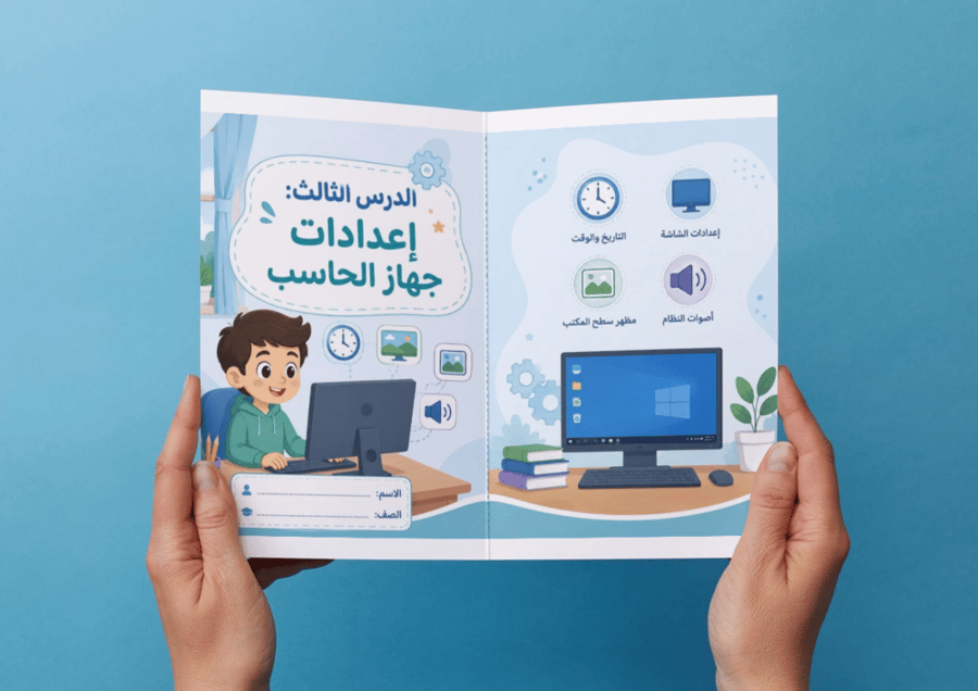 مطوية إعدادات جهاز الحاسب