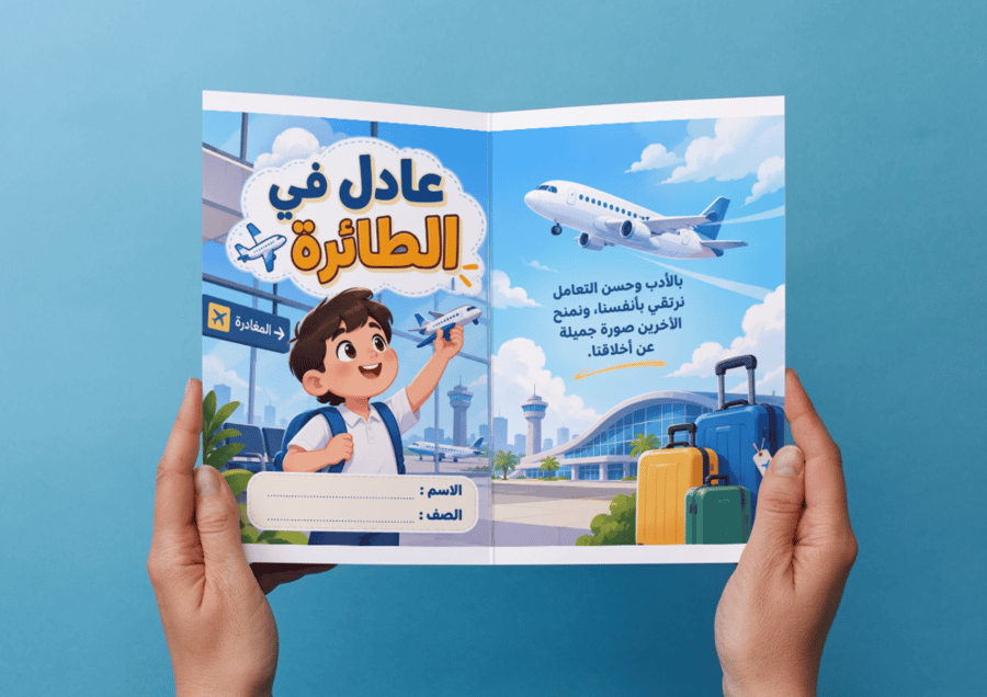 مطوية عادل في الطائرة