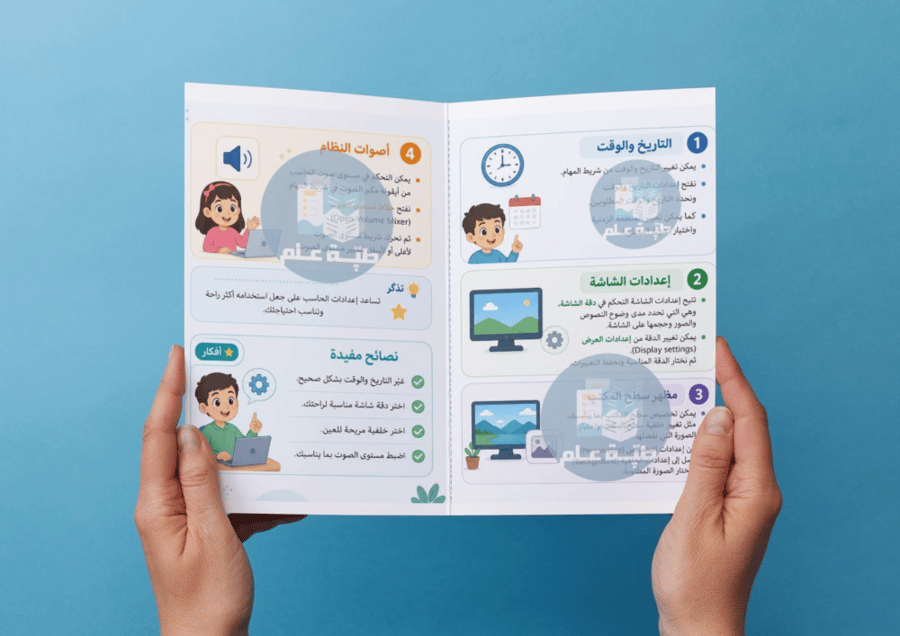 مطوية إعدادات جهاز الحاسب
