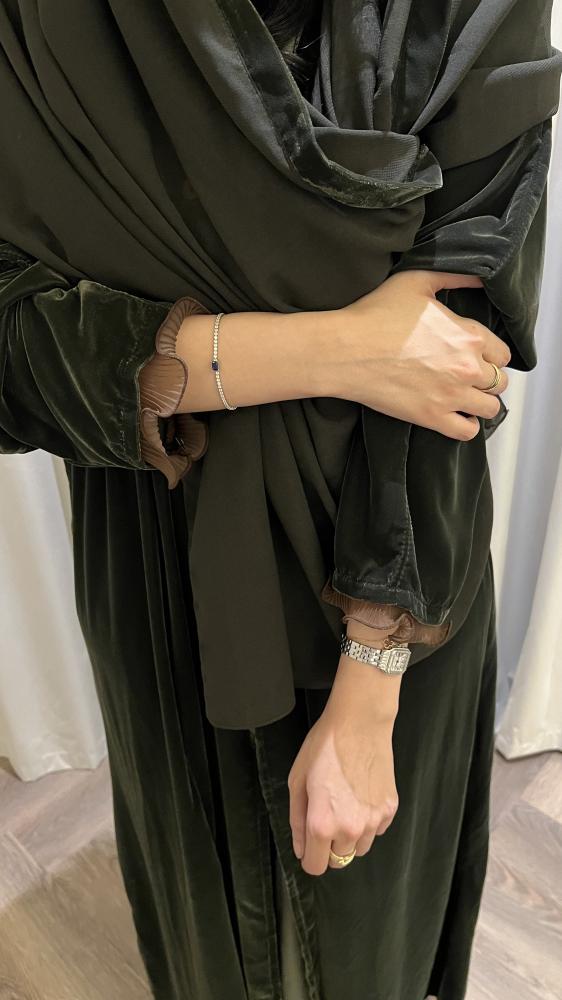 Deep olive velvet