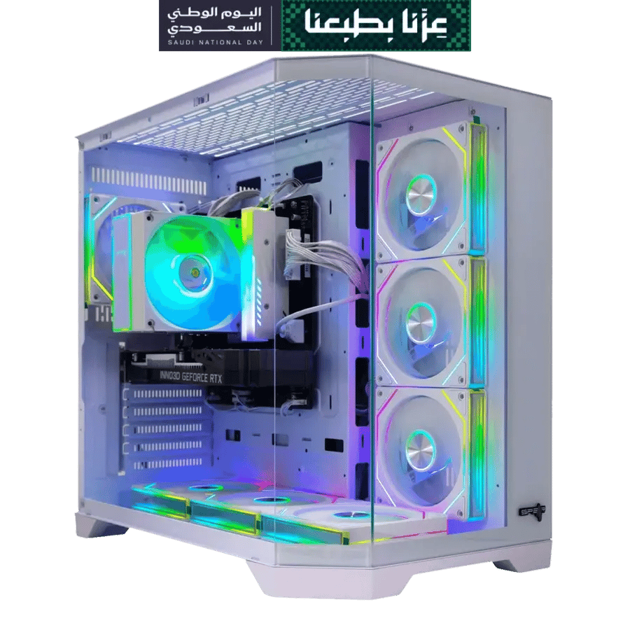 سيت أب بي سي قيمنق أحلامك الكامل | RTX 5060 + i5-14400F + شاشتين + كرسي وطاولة + هدايا  | تابي وتمارا