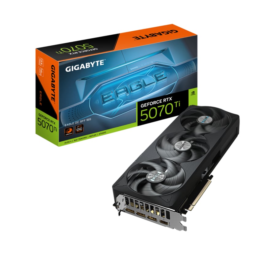 GIGABYTE RTX 5070 Ti EAGLE OC 16GIGABYTE RTX 5070 Ti EAGLE OC 16GB – كرت شاشة قوي للألعاب بدقة 1440p و4K مع تبريد احترافيG كرت شاشة