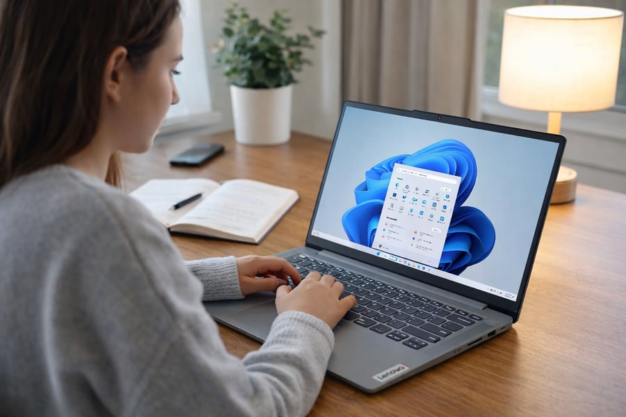 Lenovo Laptop Intel Inside | RAM 8GB | SSD 256GB  لابتوب | مع شنطة هدية – أداء سريع للعمل والدراسة