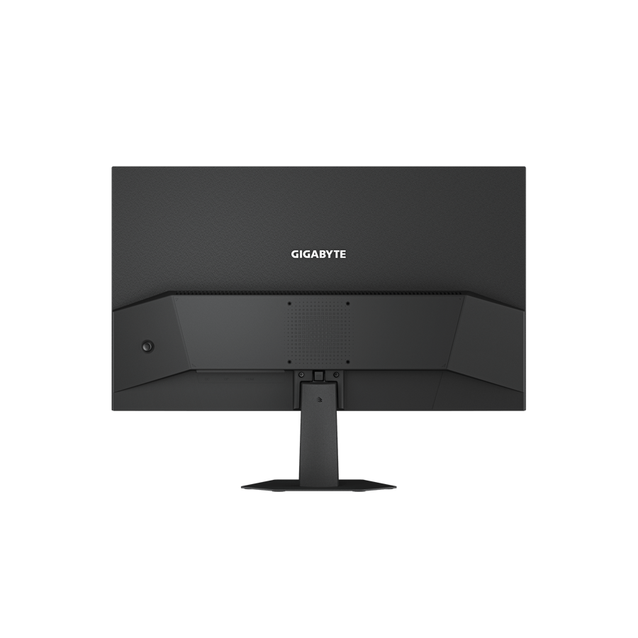 شاشة قيمنق Gigabyte GS24F14A EK من الخلف مع قاعدة الستاند وشعار