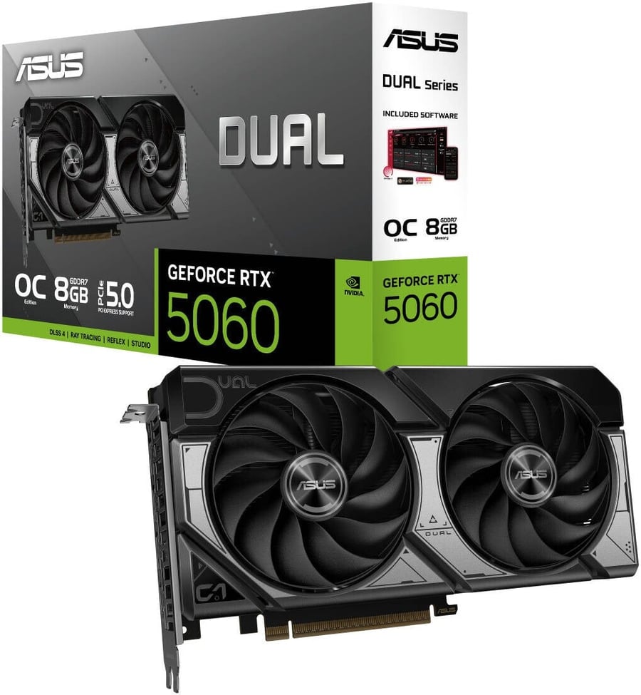ASUS DUAL RTX 5060 ( 2X - 8GB - OC ) كرت شاشة