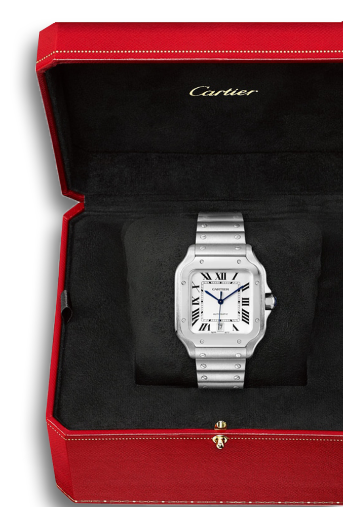 Santos de Cartier watch, white, large size