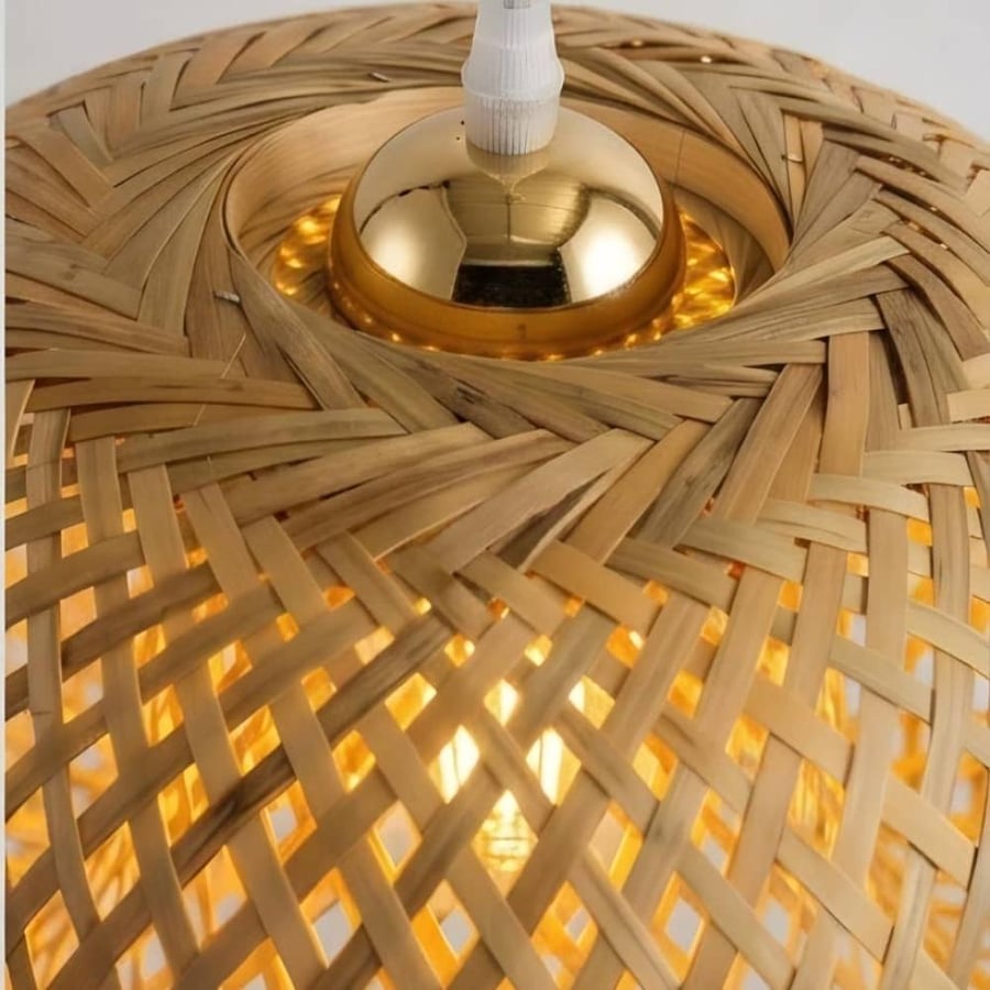 Bamboo connector E27*1L bowl-shaped size 30 cm