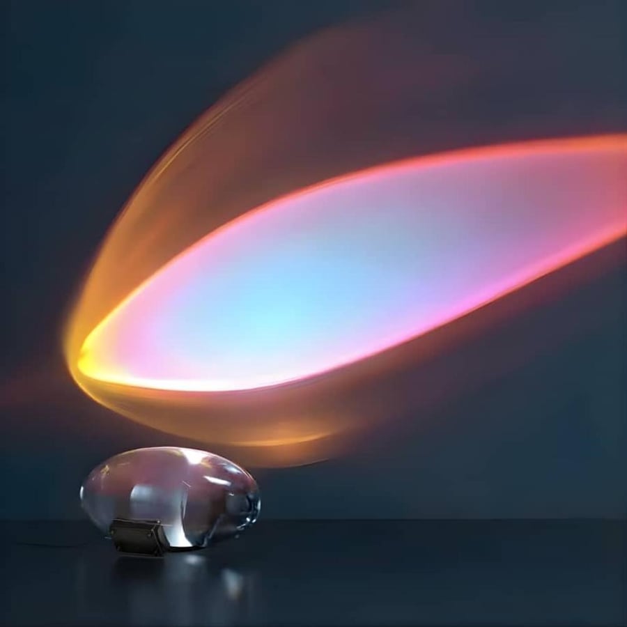 مصباح طاولة LED كريستالي بضوء متدرج مع قاعدة USB صغيرة