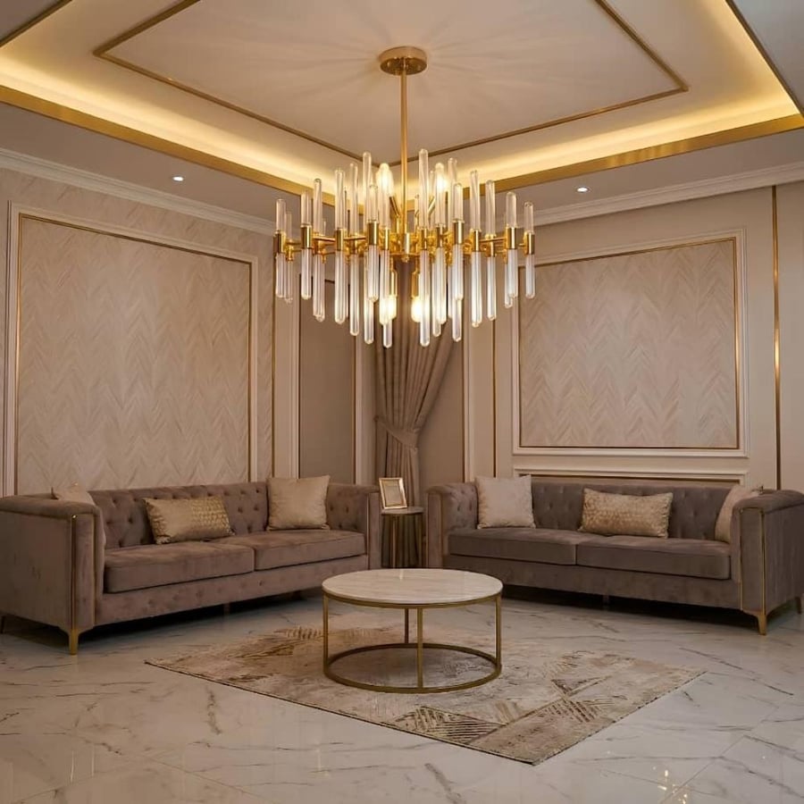 Modern gold chandelier 6*E14 size 50cm