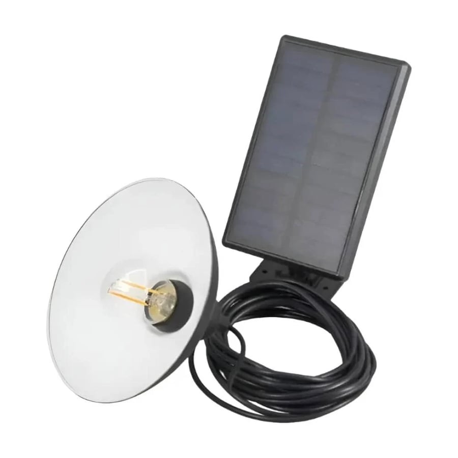 مصباح LED خارجي شمسي أبيض مع لوح طاقة وسلك