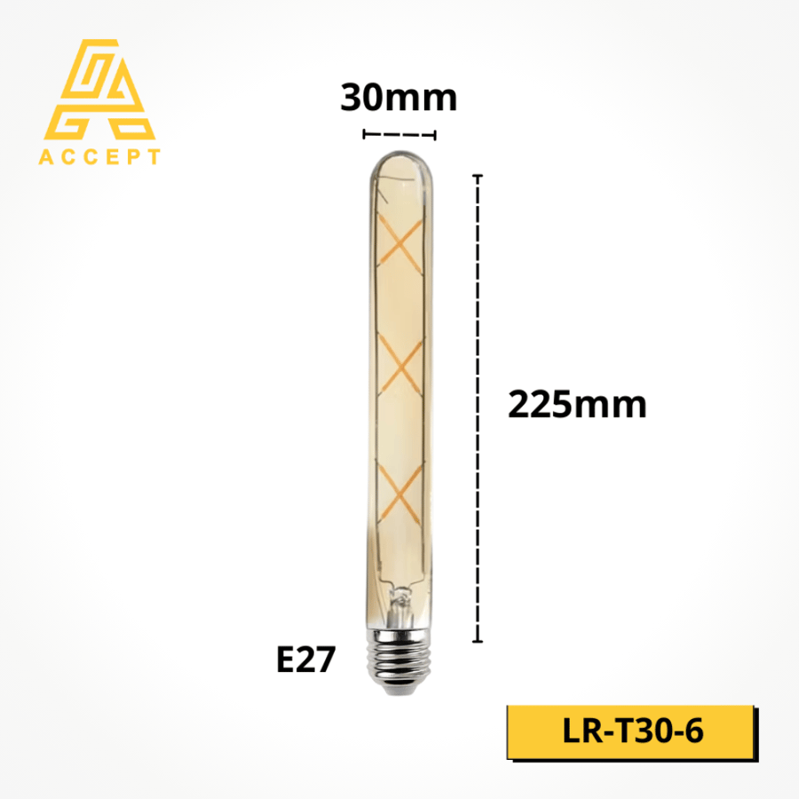 لمبة LED ديكورية بقوة 6W وبقاعدة E27 لون الإنارة أصفر
