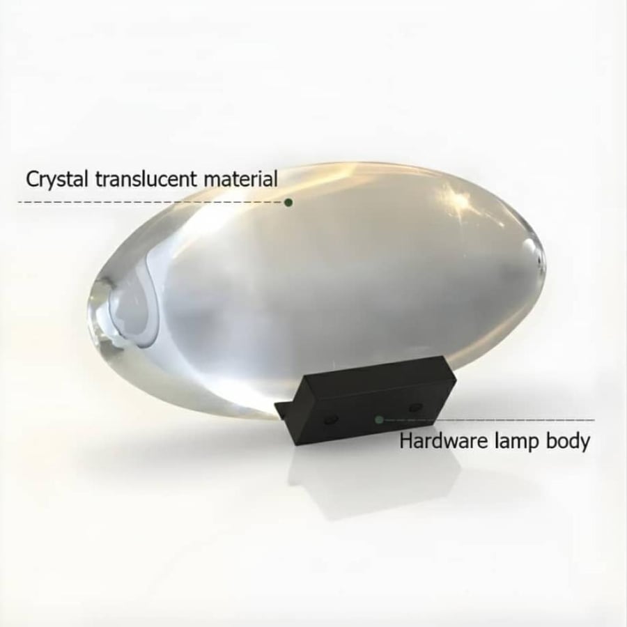 مصباح طاولة LED كريستالي بقاعدة سوداء للعمل عبر USB