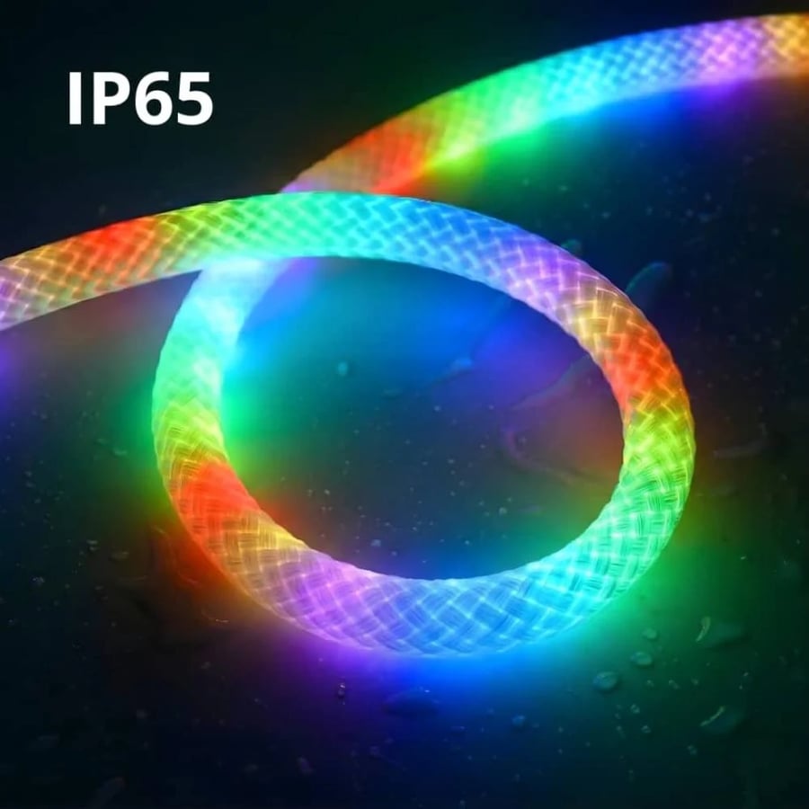 شريط زينة على شكل حبل يعمل بالـ USB بطول 5 متر RGB+IC مع ريموت تحكم مع امكانية التحكم عن طريق التطبيق