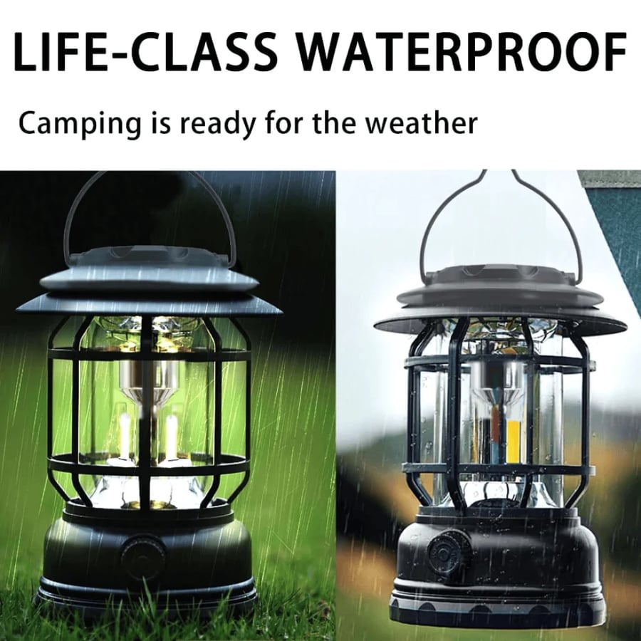 Rechargeable LED camping lantern with wireless Bluetooth speaker