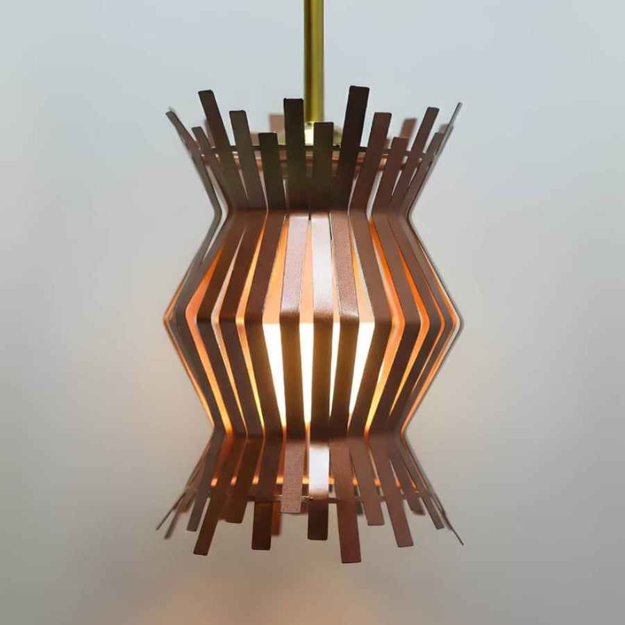 Chandelier with a single pendant in an elegant and modern copper color