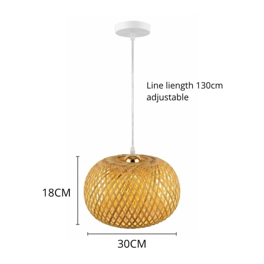 Bamboo connector E27*1L bowl-shaped size 30 cm
