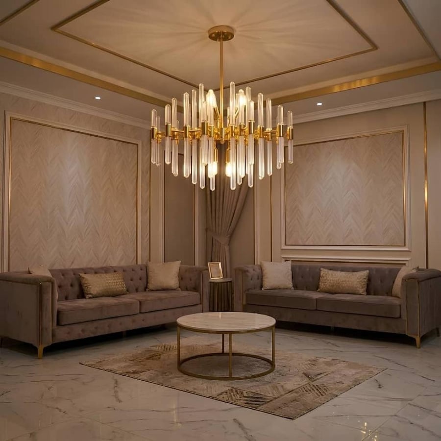 Modern gold chandelier 6*E14 size 50cm