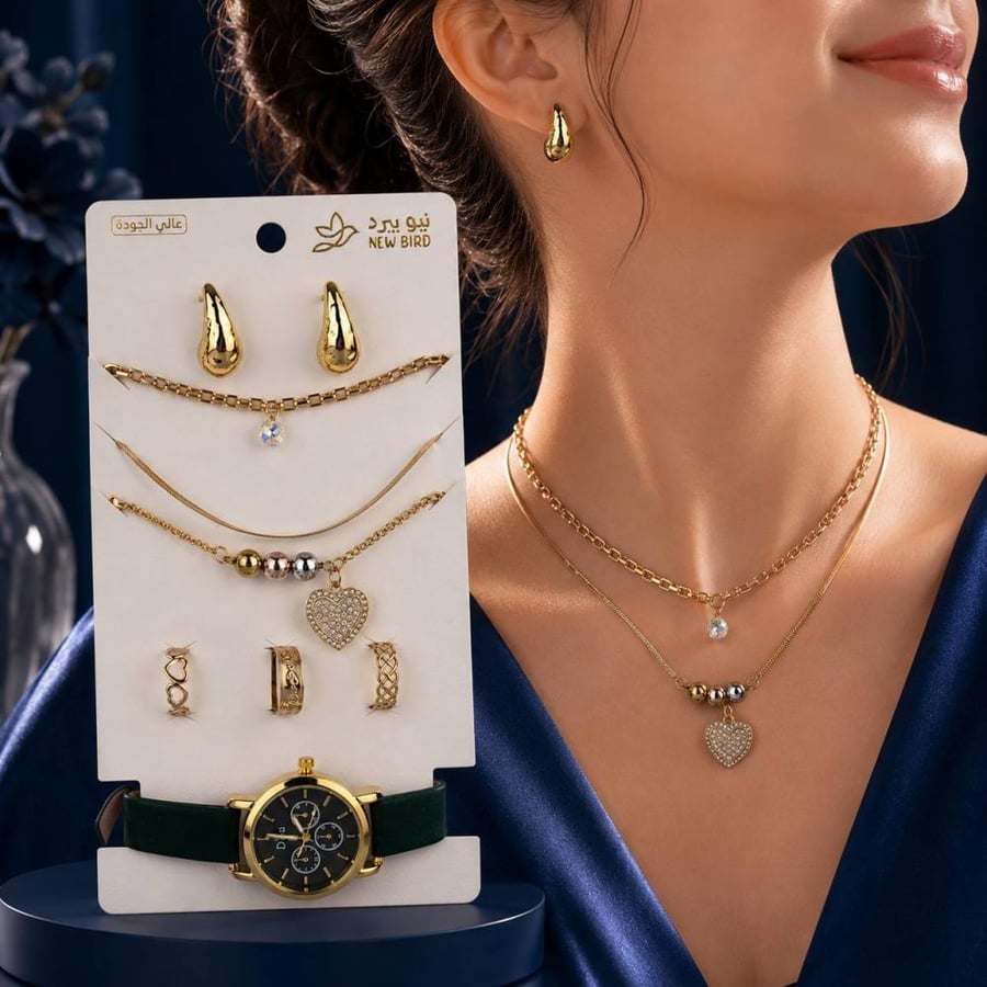 طقم اسوار مع ساعة