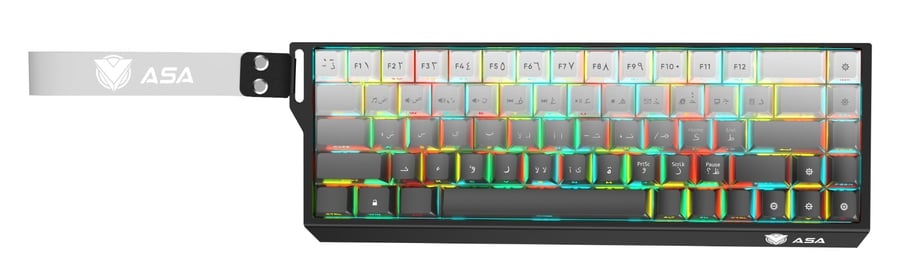 كيبورد مغناطيسي رمادي - magnetic keyboard asa kf68