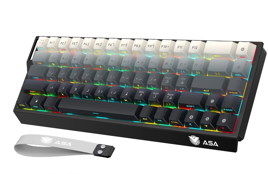 كيبورد مغناطيسي رمادي - magnetic keyboard asa kf68
