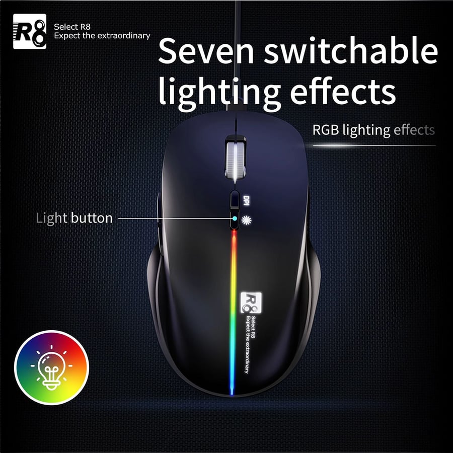 R8-ماوس قيمنق وايرلس G302-اسود