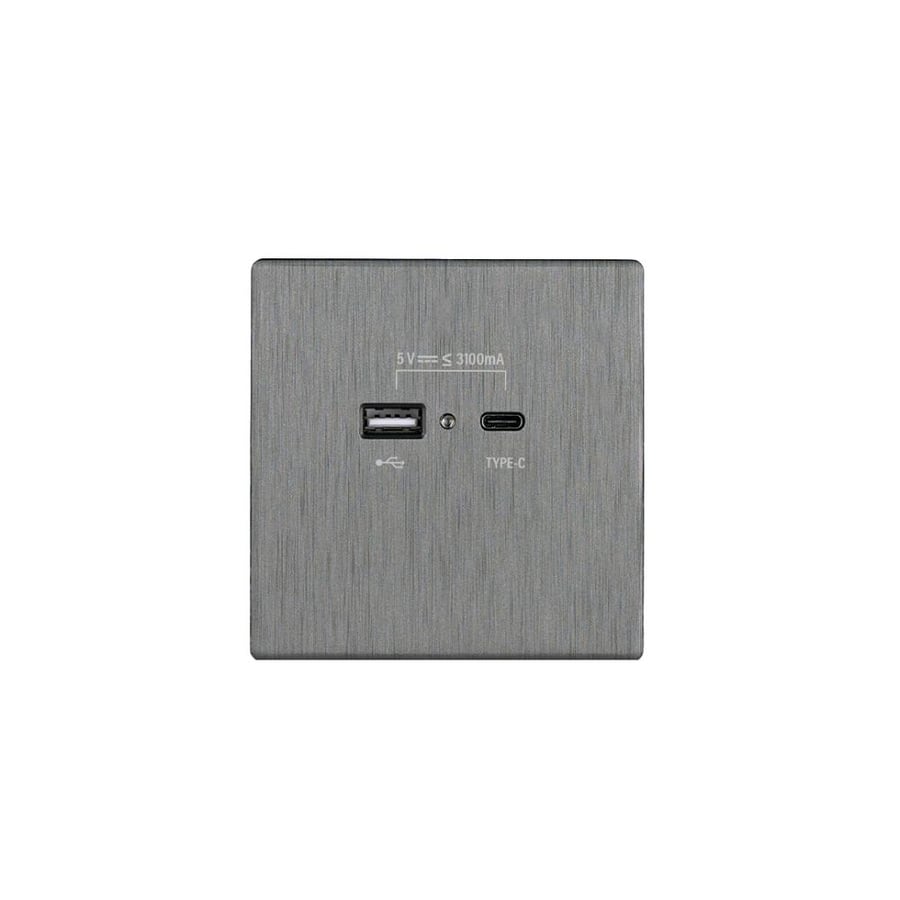 فيش منفذ USB و TYP-C بيانو رصاصي خشبي
