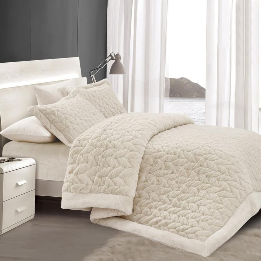 مفرش هنا شتوي مزدوج وجهين فرو بيج عدد القطع 6