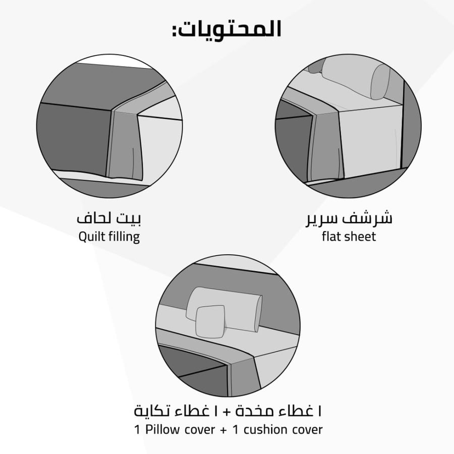 مفرش ألفنا مفرد ونص سماوي عدد القطع 4