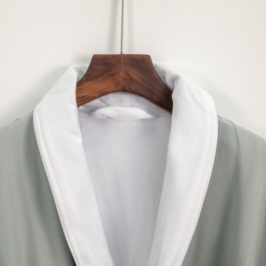 روب منزلي نداف قطن 100% فاخر رصاصي S / M .