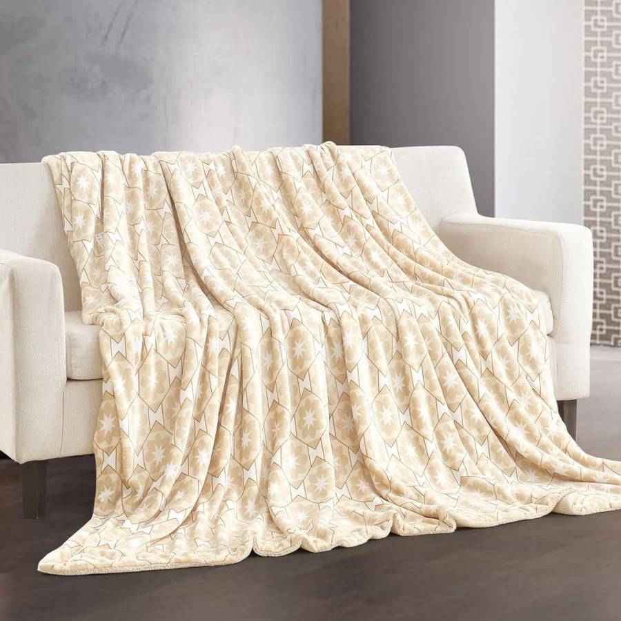 بطانية مارتينا خفيفة مخمل و  فرو مفرد ونص محفور سكري 170 × 220 سم