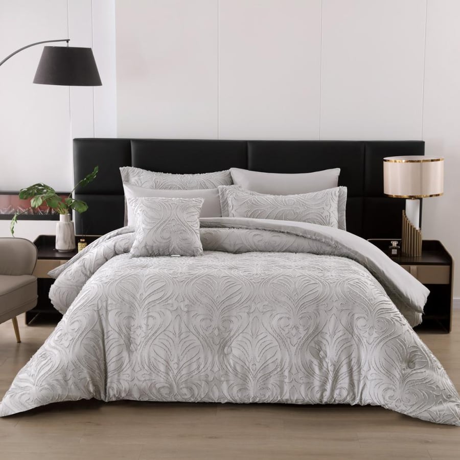 مفرش نارين صيفي مقاس كوين 150x200 سم رصاصي عدد القطع 5