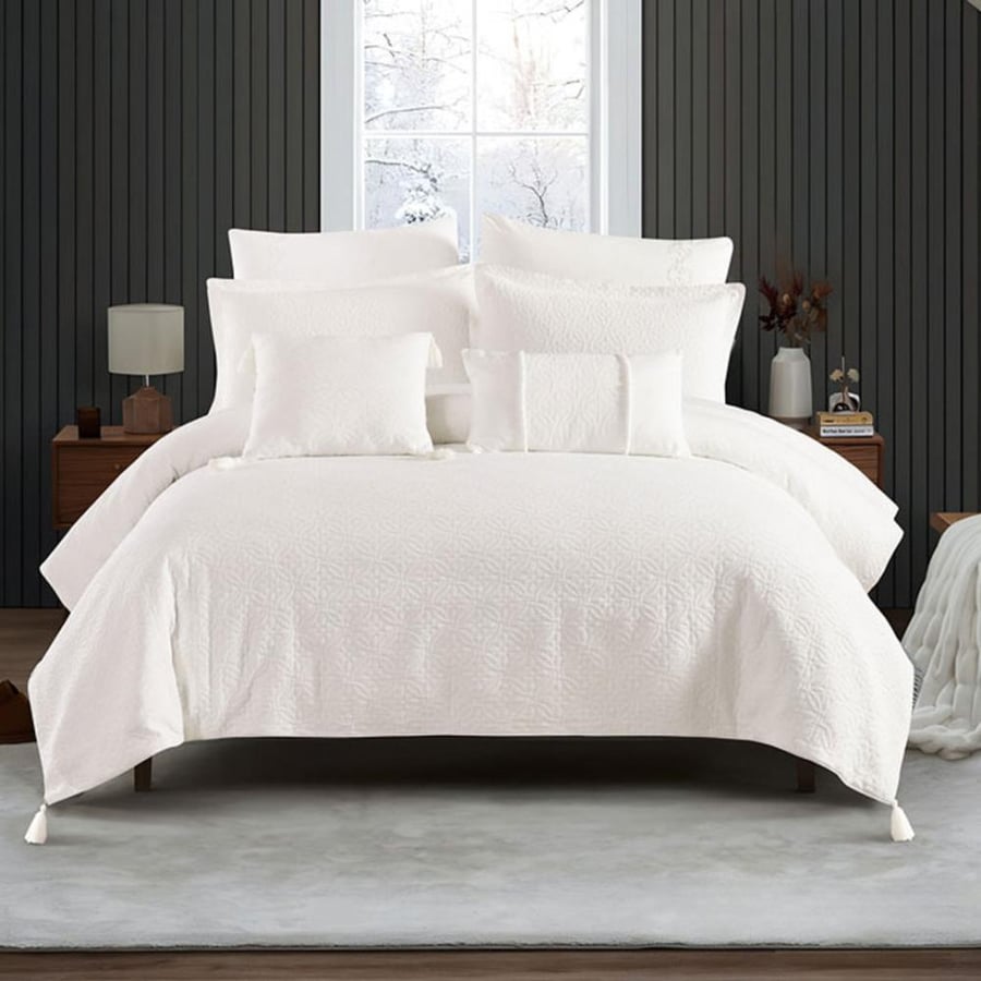 Roland double summer bedspread cotton jacquard white 8Pcs