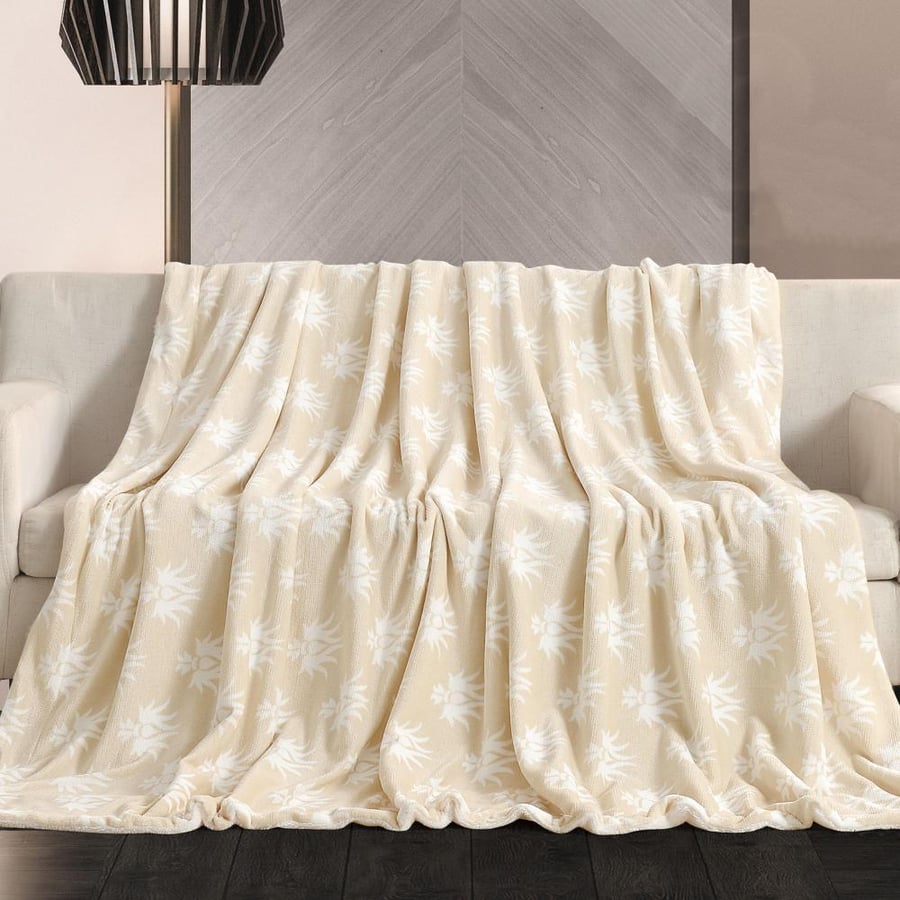 بطانية دايزي خفيفة مزدوج مخمل و فرو سكري مقاس 240 × 220 سم