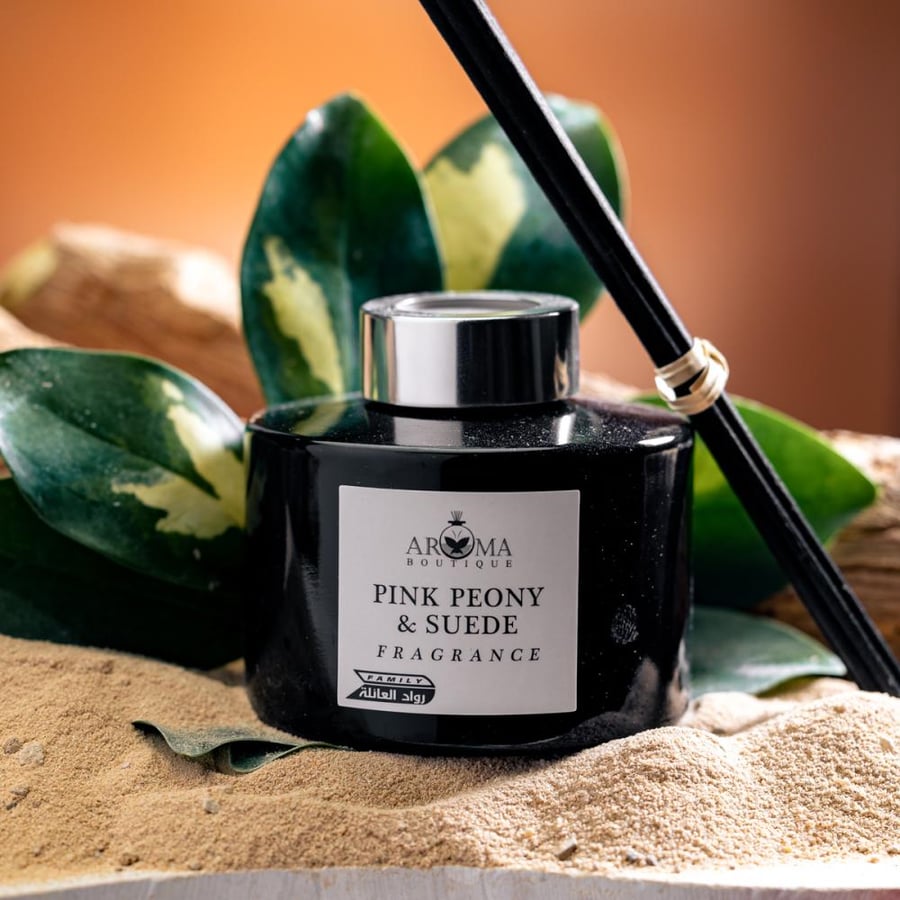 فواحة عطر بالأعواد في حامل زجاجي برائحة البرغموت و المسك عدد القطع 2