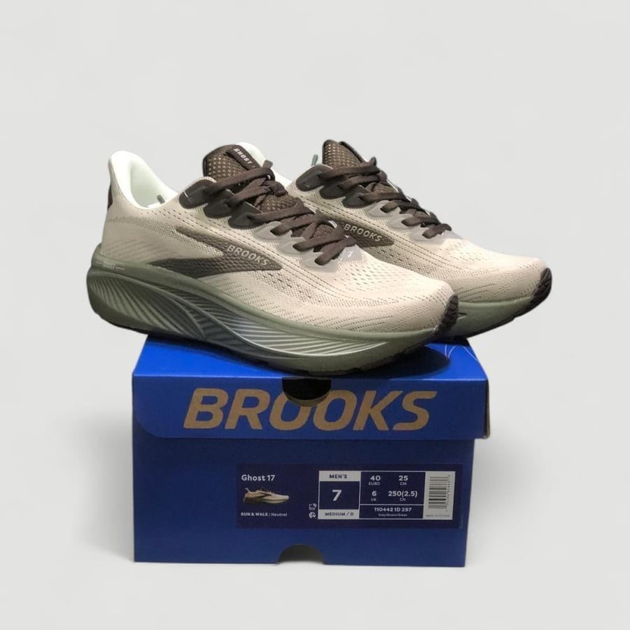 حذاء بروكس جوست 17 | Brooks Ghost 17 Chateau Grey Brown Olive