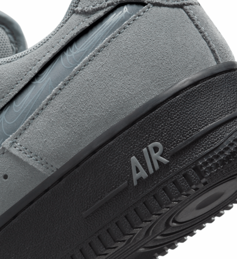 Nike AIR FORCE 1 '07 LV8 Reflective Swoosh - Cool Grey 42