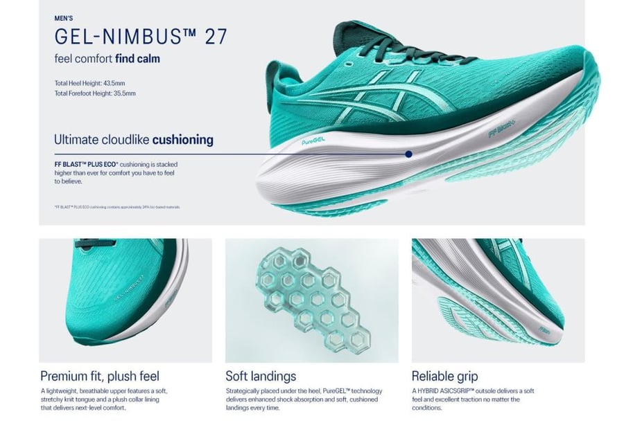 ASICS GEL-NIMBUS™ 27 WAVE TEAL/SAXON GREEN