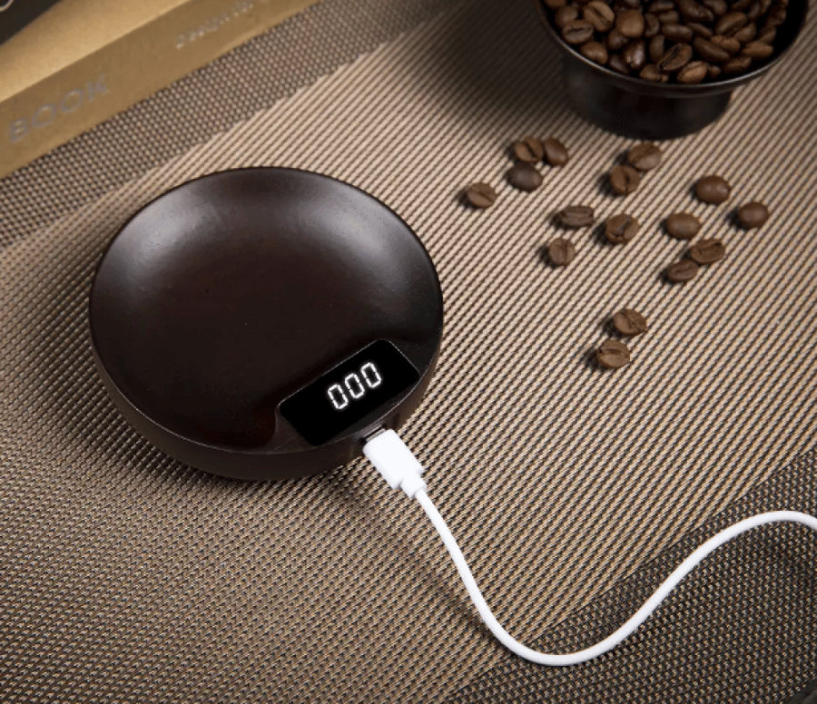 ميزان قهوة مع ملعقة خشبية - صغير | Wooden coffee scale