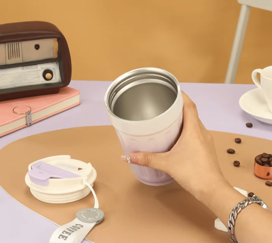 كوب ستيل مطلي بالسيراميك حافظ للحرارة - الوان مختلفة | 12oz