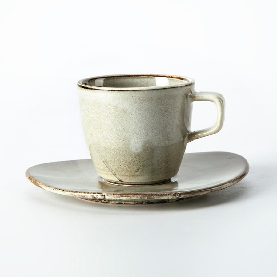 كوب سيراميك بيج مع صحن 210 مل | CERAMIC GREEN